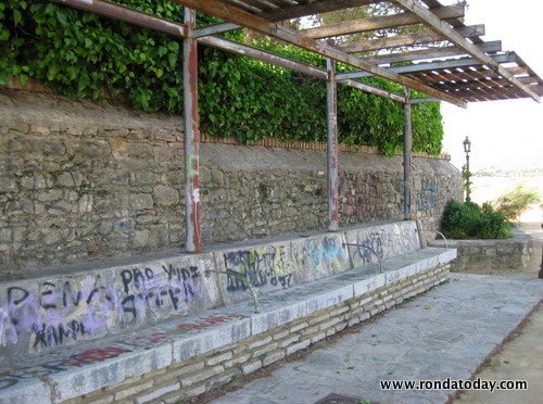 Vandals have wrecked the paseo