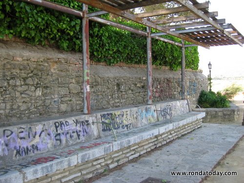 Vandals have wrecked the paseo