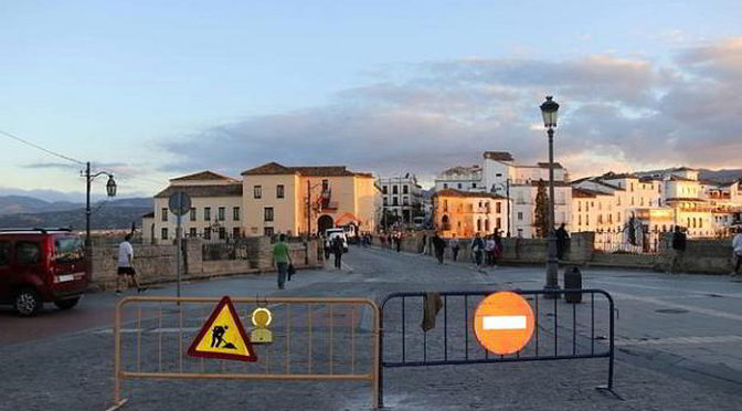 Puente nuevo in ronda closed for building works 2017