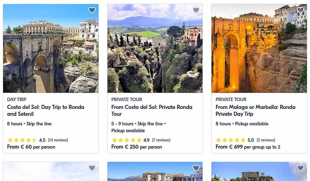 Guided trips to Ronda from Malaga and the Costa del Sol