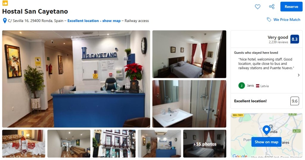 Hostal San Cayetano in Ronda