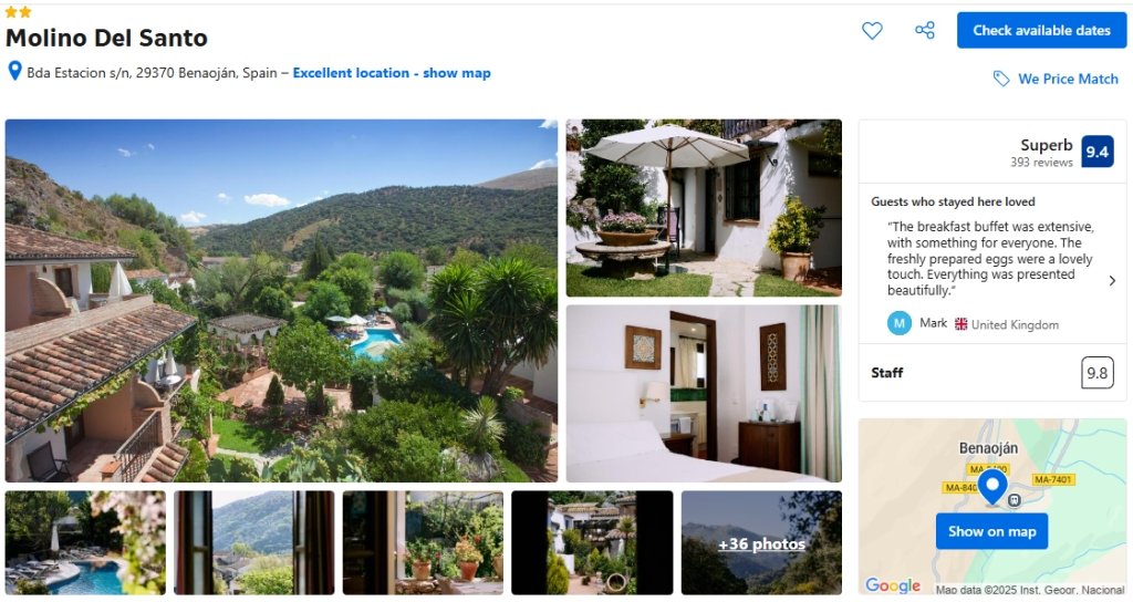 Hotel Molino del Santo in Benaojan