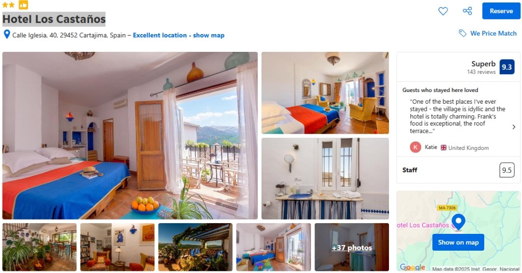 Hotel Los Castaños in Cartajima