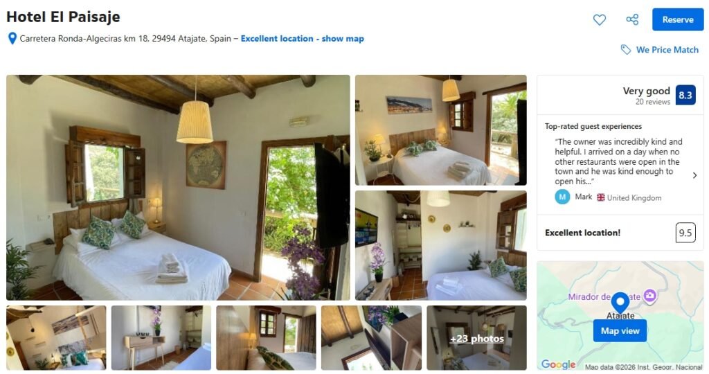 Restaurante El Paisaje - Atajate - Hotel