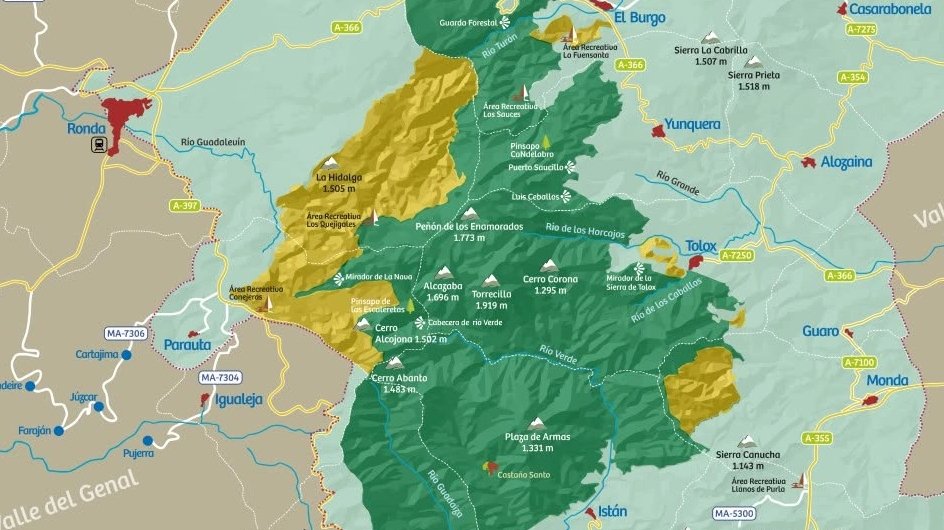 Sierra de la Nieves map